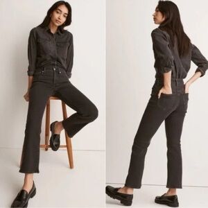 Madewell Kick Out Crop Jeans in Starkey Wash (washed black) Size 27